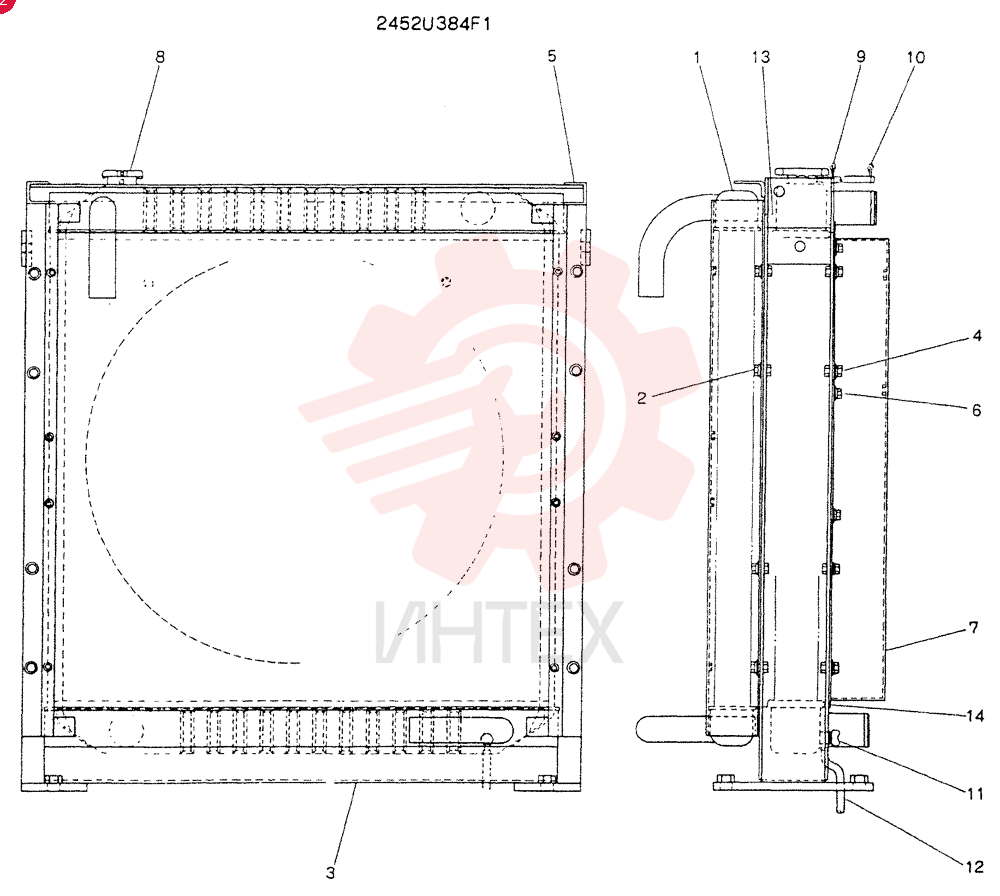 Схема (K907LC) - MARK II EXCAVATOR BTW YQU0001 - YQU0400 (1/87-12/03) 2452U384F1