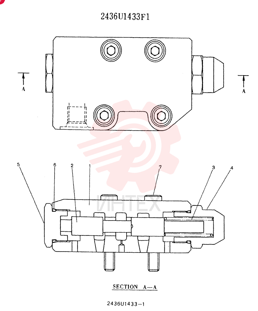 Схема (K907LC) - MARK II EXCAVATOR BTW YQU0001 - YQU0400 (1/87-12/03) 2436U1433F1