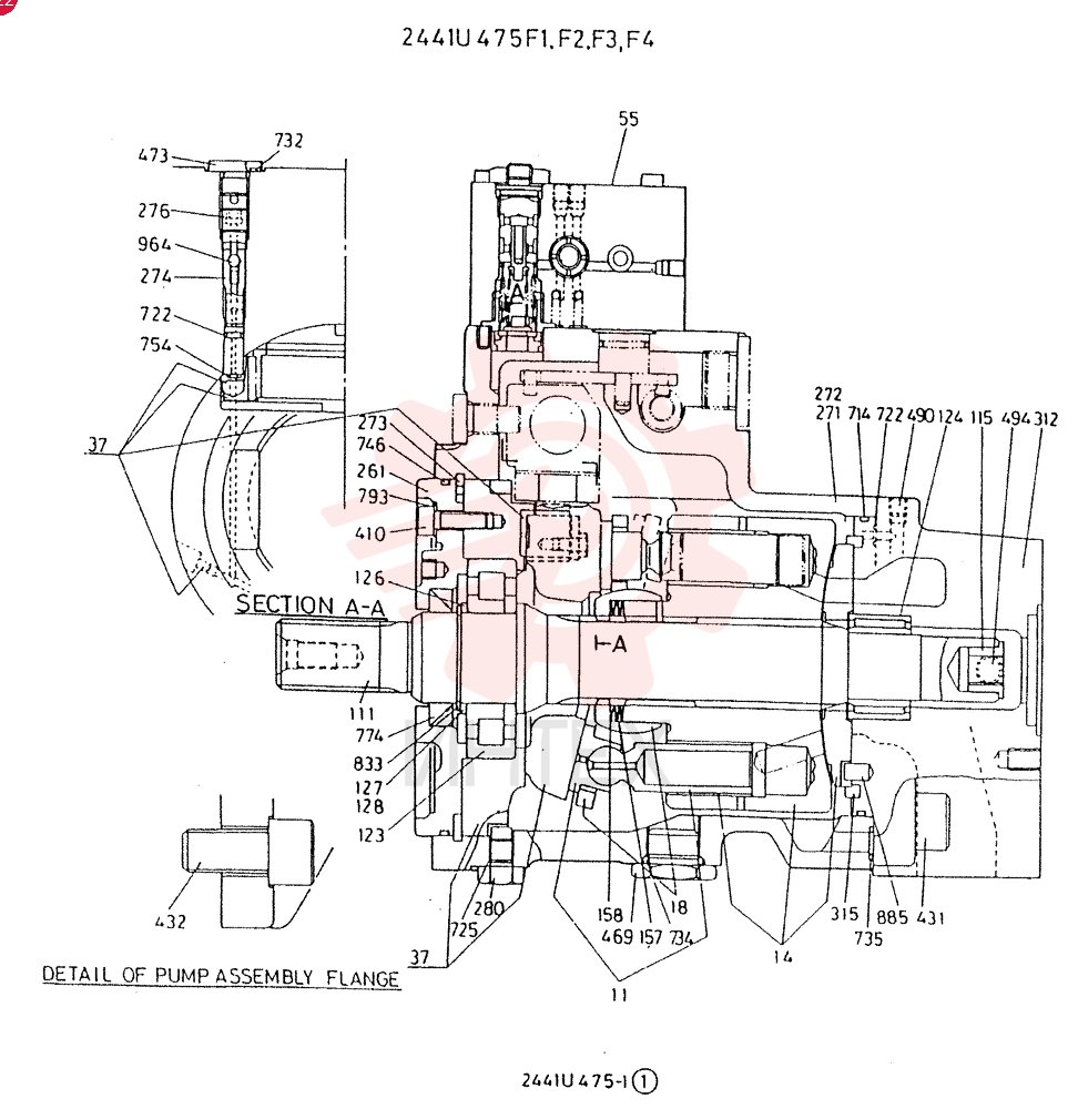 Схема (K909A) - EXCAVATOR ASN LQ0795 (1/83-12/03) 2441U475F1 (1)