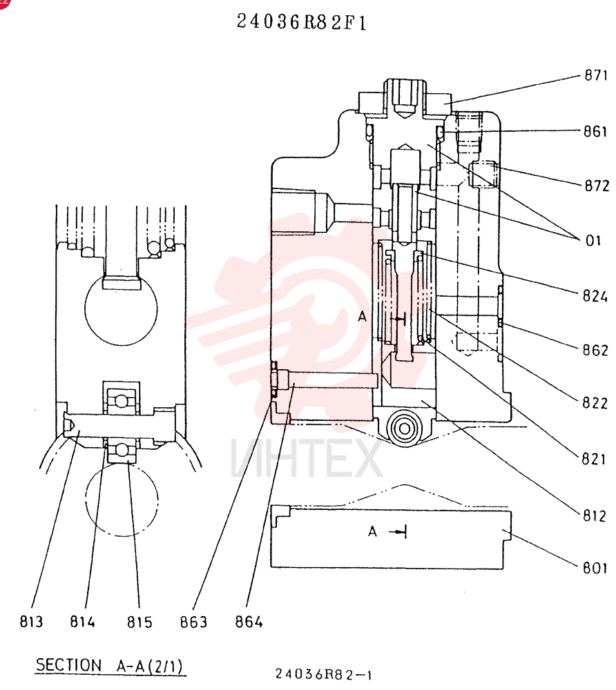 Схема (K909A) - EXCAVATOR ASN LQ0795 (1/83-12/03) 24036R82F1