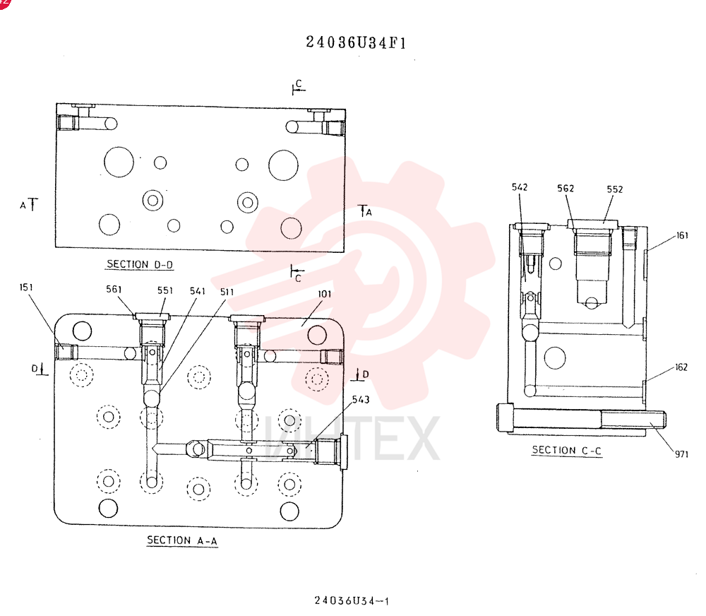Схема (K909A) - EXCAVATOR ASN LQ0795 (1/83-12/03) 24036U34F1