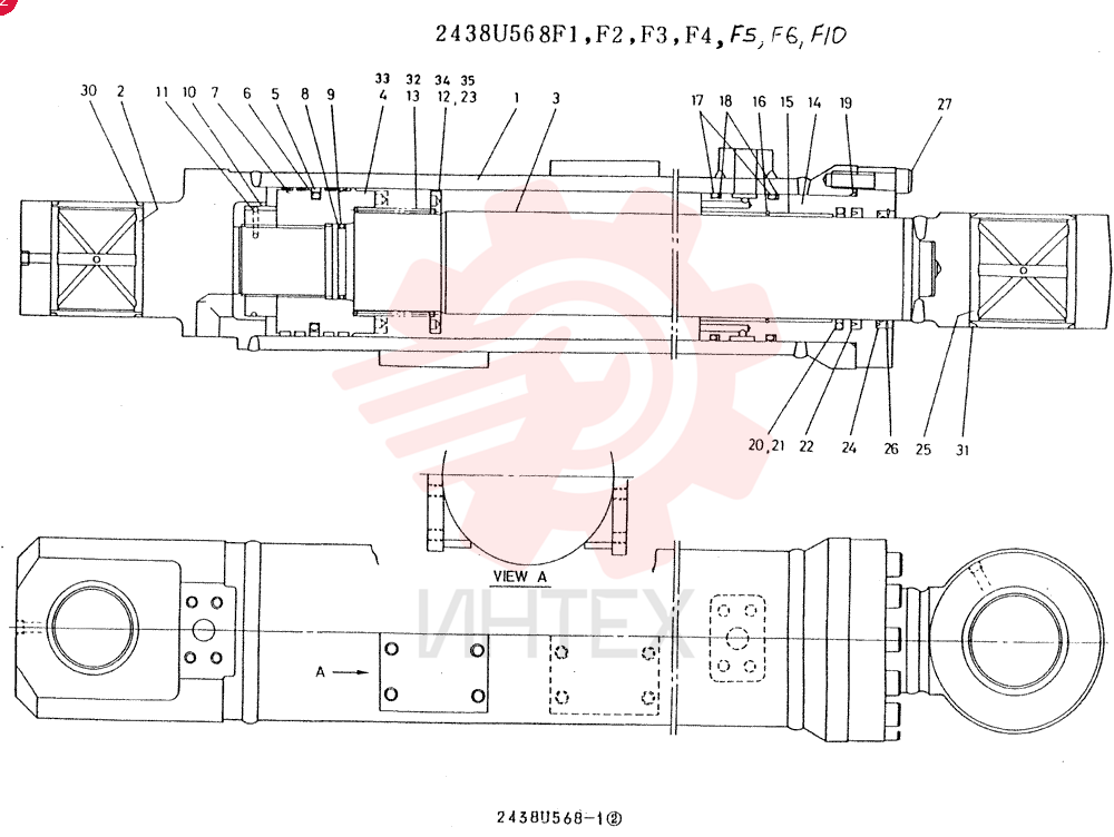 Схема (K909A) - EXCAVATOR ASN LQ0795 (1/83-12/03) 2438U568F5