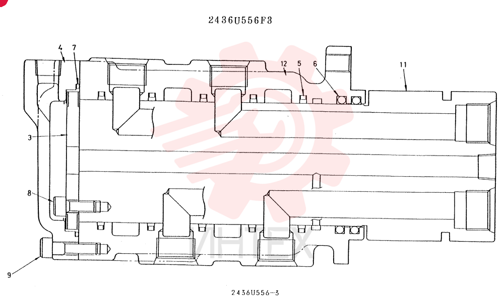 Схема (K909A) - EXCAVATOR ASN LQ0795 (1/83-12/03) 2436U556F3