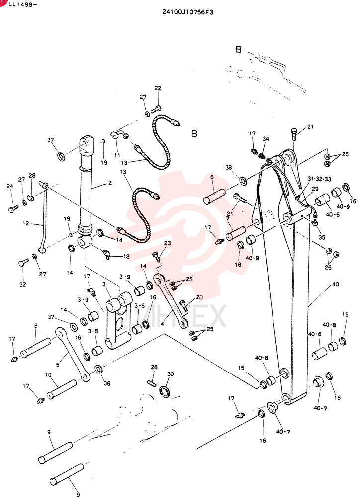 Схема (K909LC) - MARK II EXCAVATOR ASN LL1488 (1/87-12/03) 24100J10756F3