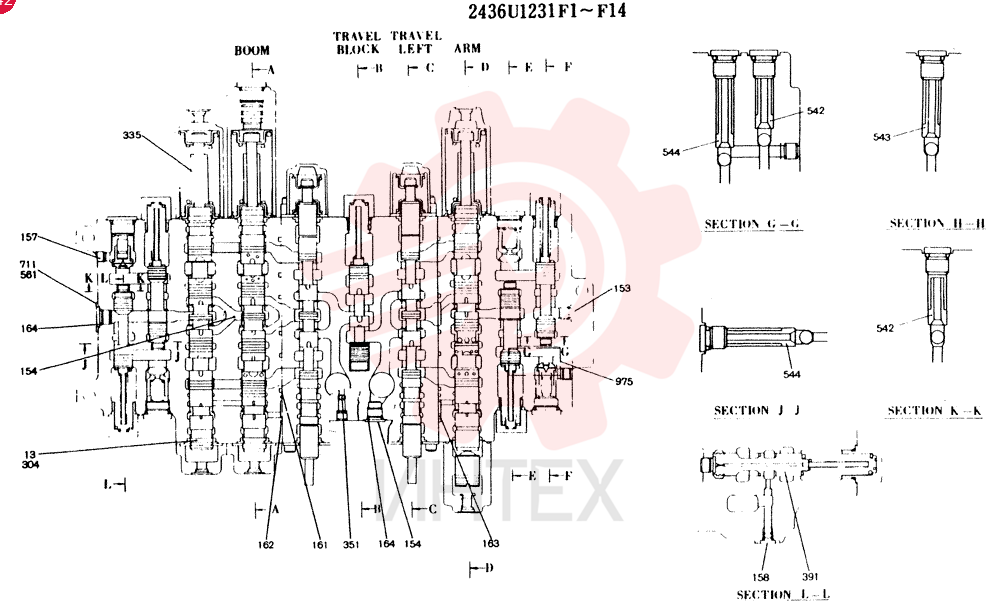 Схема (K909LC) - MARK II EXCAVATOR ASN LL1488 (1/87-12/03) 2436U1231F1 (1)