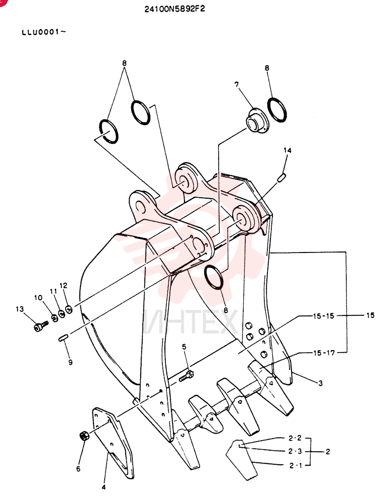 BUCKET ASSY, 0.7 M³