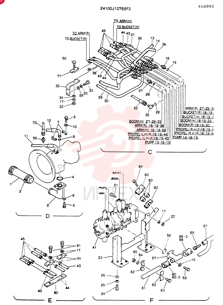 HYDR LINES, UPP 24100J10755F3 (2)