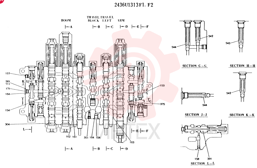 Схема (K909LC) - MARK II EXCAVATOR ASN LLU-0001 (1/87-12/03) 2436U1313F1 (1)