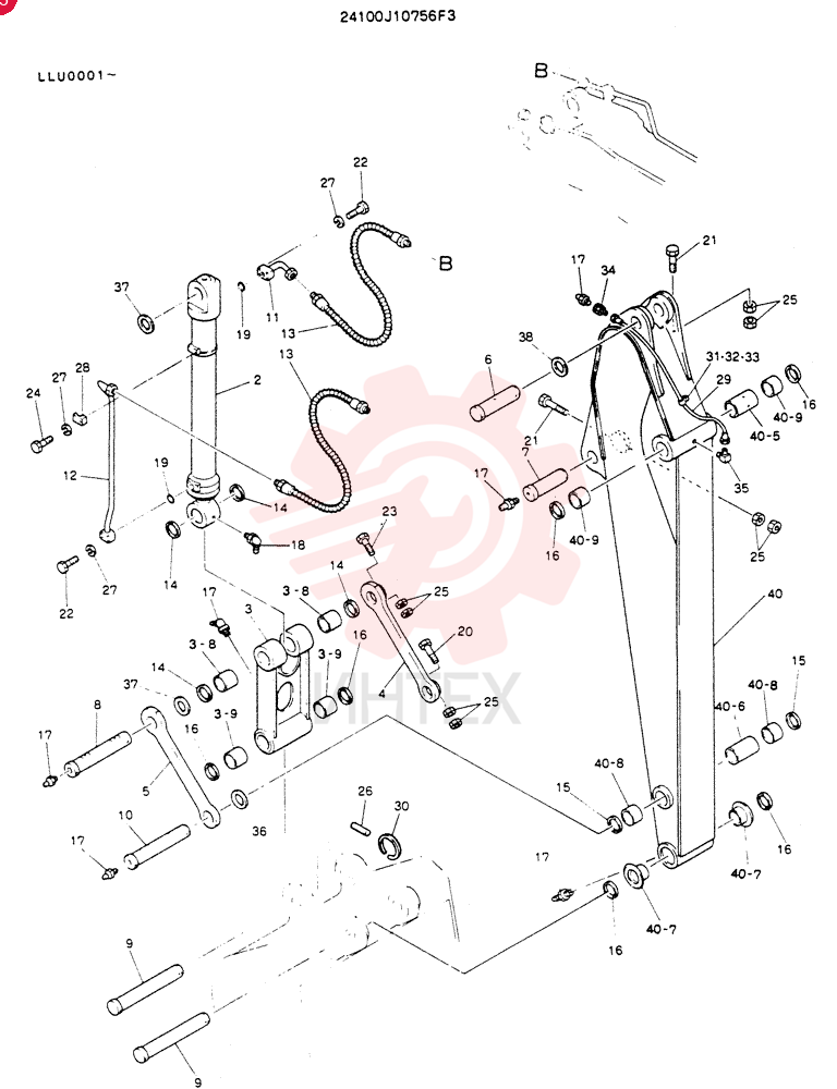 Схема (K909LC) - MARK II EXCAVATOR ASN LLU-0001 (1/87-12/03) 24100J10756F3