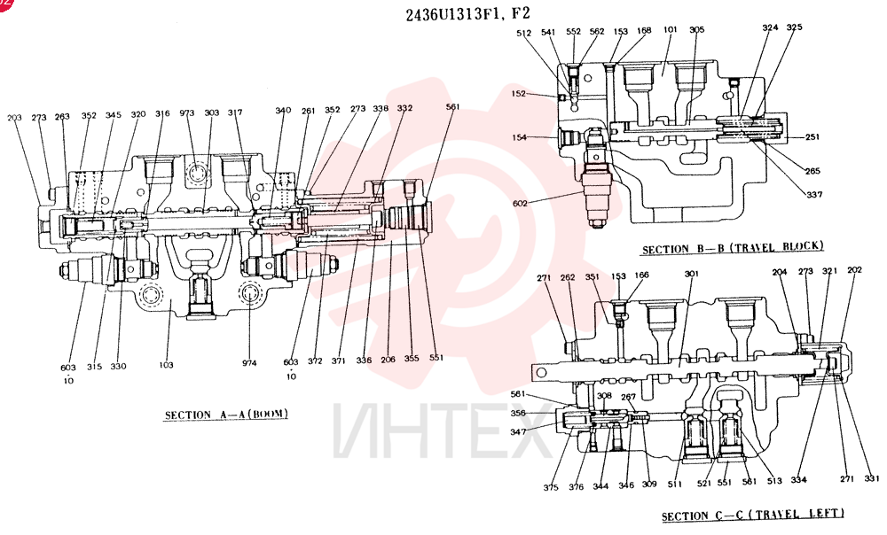 Схема (K909LC) - MARK II EXCAVATOR ASN LLU-0001 (1/87-12/03) 2436U1313F1 (3)