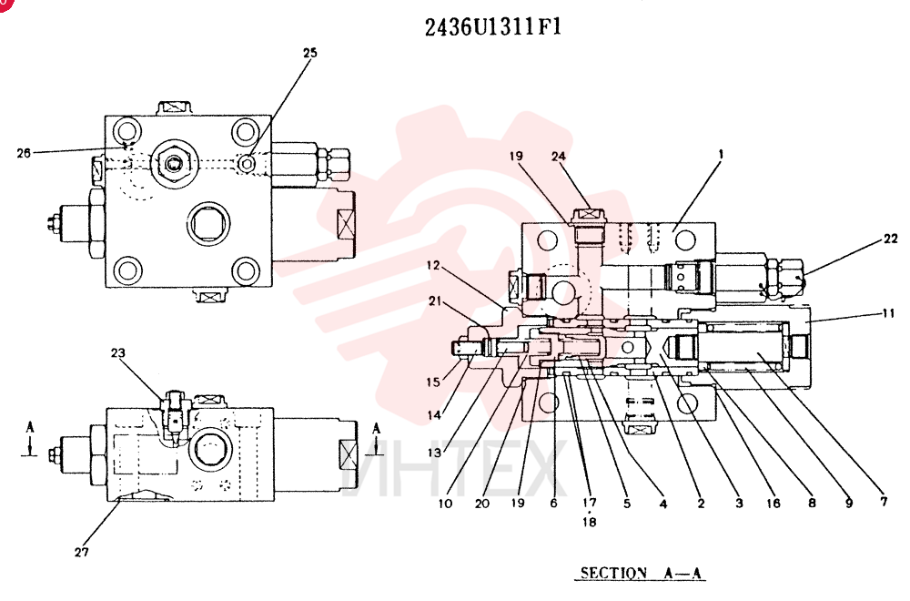 VALVE ASSY, HOLDING, CONSISTS OF THE FOLLOWING PARTS 2436U1311F1