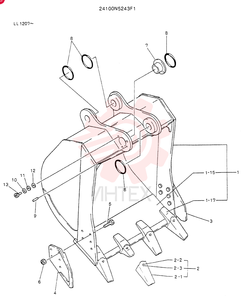 BUCKET ASSY, O.9M3