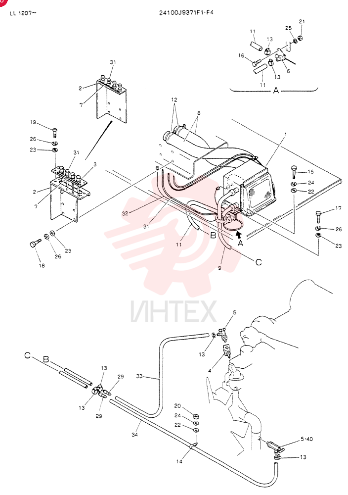 HEATER & DEFROSTER, Serial Range: LL1207-LL1349