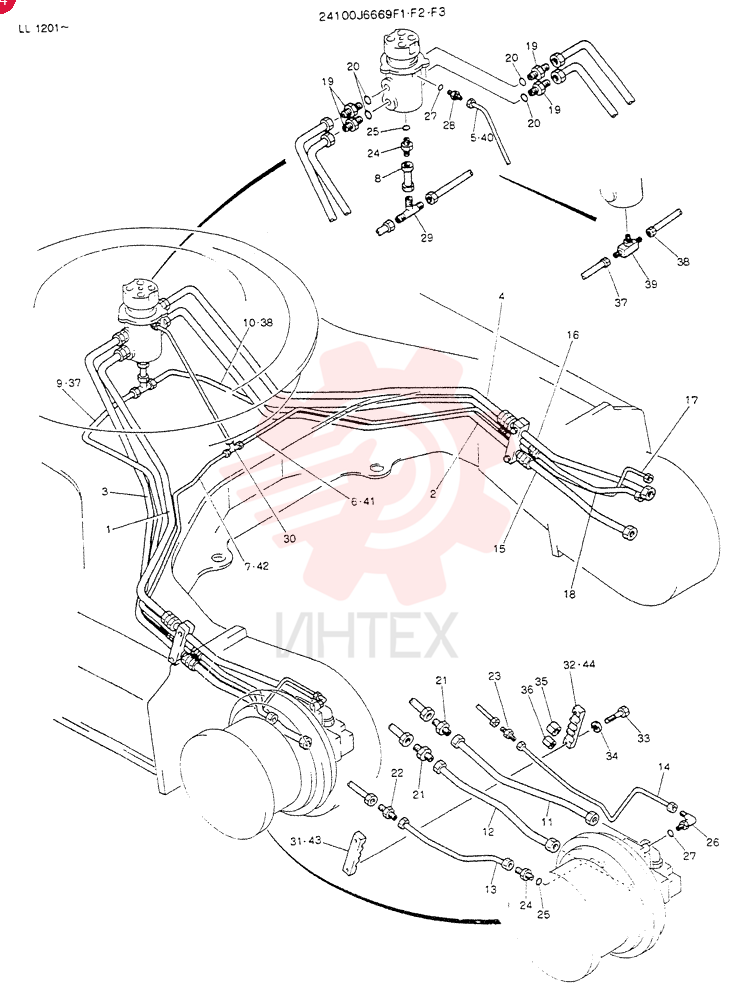 HYDR LINES,LOW, Serial Range: LL1201-LL1206