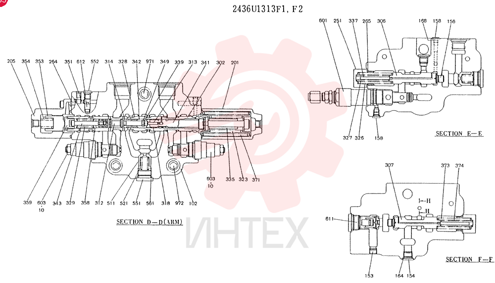 Схема (K909LC) - MARK II EXCAVATOR BTW LL1207 - LL1487 (1/87-12/03) 2436U1313F1 (2)