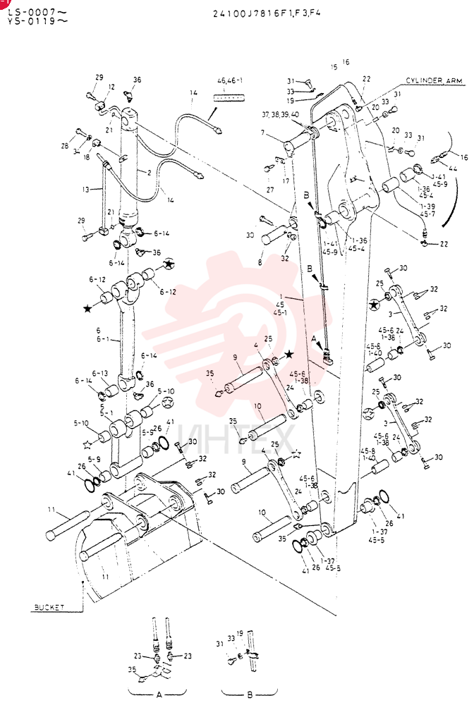 ARM ASSY,   LONG 24100J7816F1