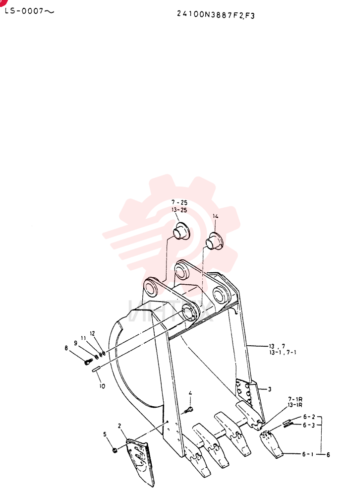 BUCKET   ASSY,1.2M3  LS., Serial Range: 0007-LS.0079