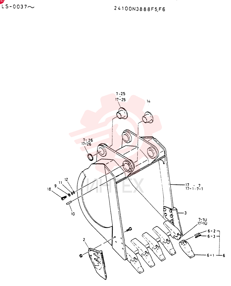 BUCKET  ASSY,1.4M3, Serial Range: LS.0037-LS.0079