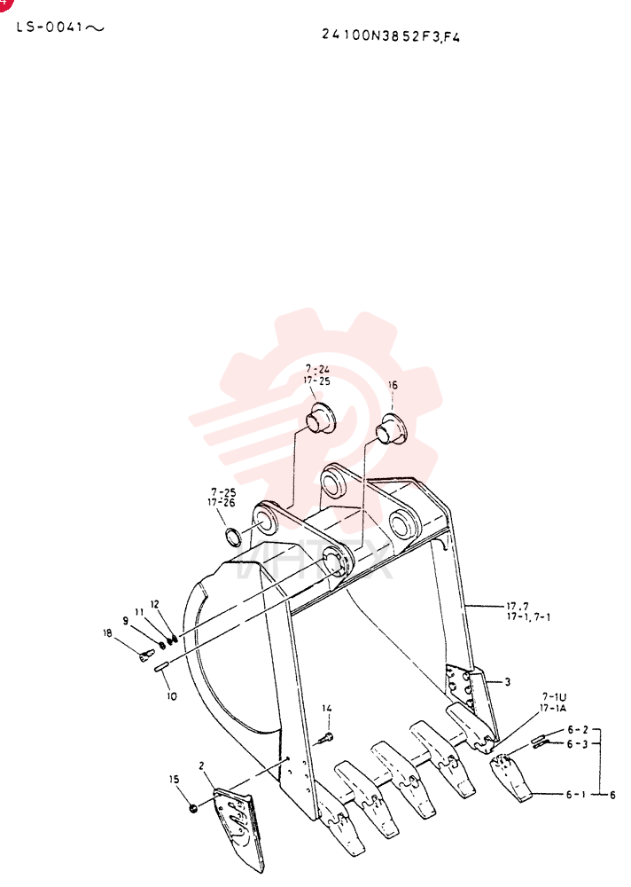 BUCKET   ASSY,  1.6M3, Serial Range: LS.0041-LS.0079