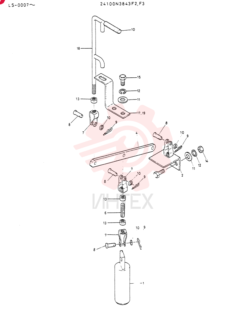 LOCK   ASSY,   SWING, Serial Range: LS.0007-LS.0036