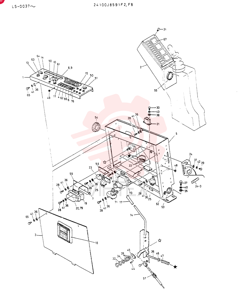 PANEL   ASSY,    INST, Serial Range: LS.0037-LS.0047