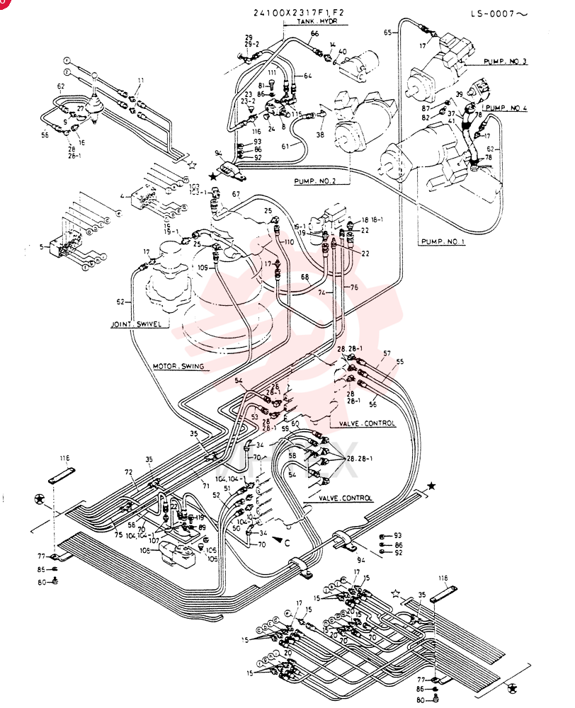REMOTE-CONTROL   ASSY(LONG LEVER TYPE) 24100X2317F1 (2)