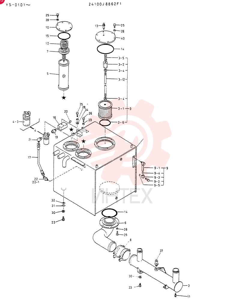 Схема (K916LC) - EXCAVATOR ASN YS0119 (1/87-12/03) 24100J8862F1