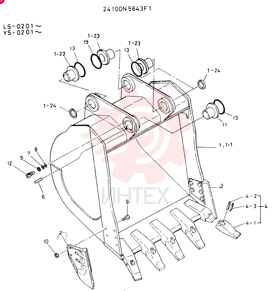 BUCKET ASSY, 1.6M³2.09 CU. YARD)(FOR KAI)