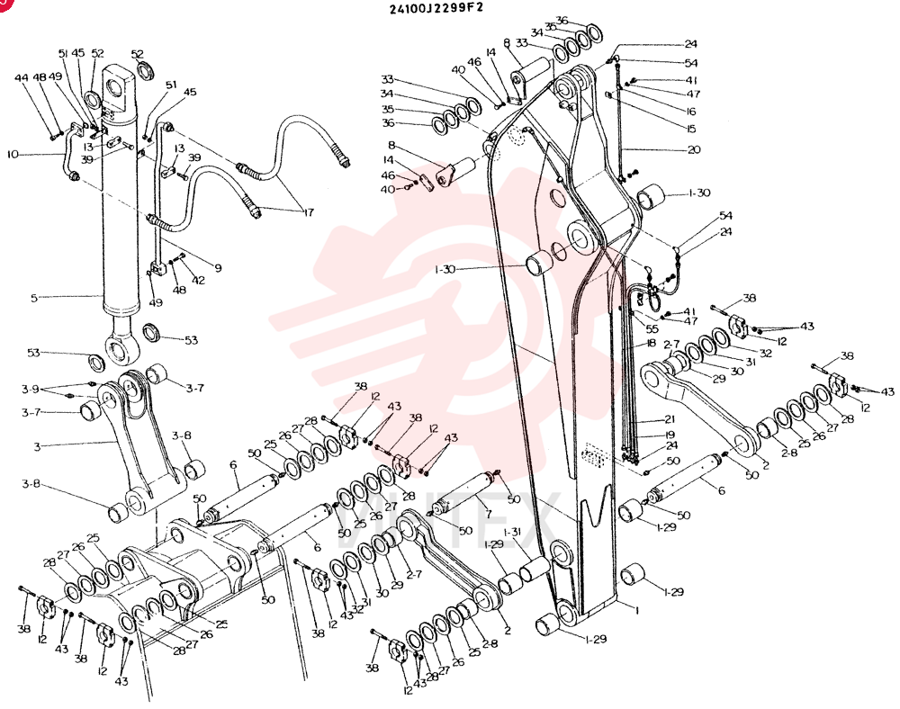 ARM ASSY, CONSISTS OF REF 1  TO 55