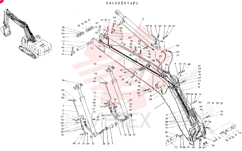 BOOM ASSY, CONSISTS OF REF 1 TO 81