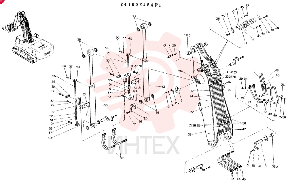 BOOM ASSY, CONSISTS OF REF 3 TO 56