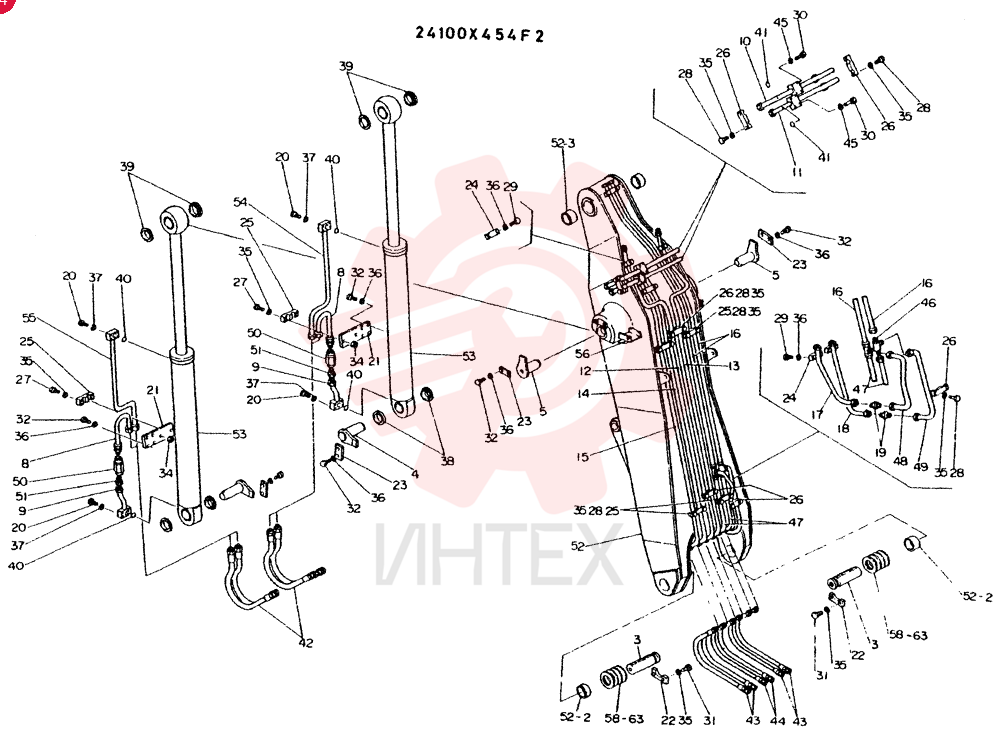 BOOM ASSY , CONSISTS OF REF 3 TO 63