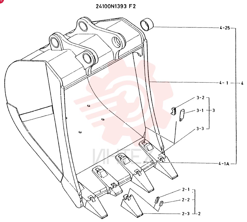 BUCKET ASSY. 2.0M, CONSISTS OF ITEM 2 To 4
