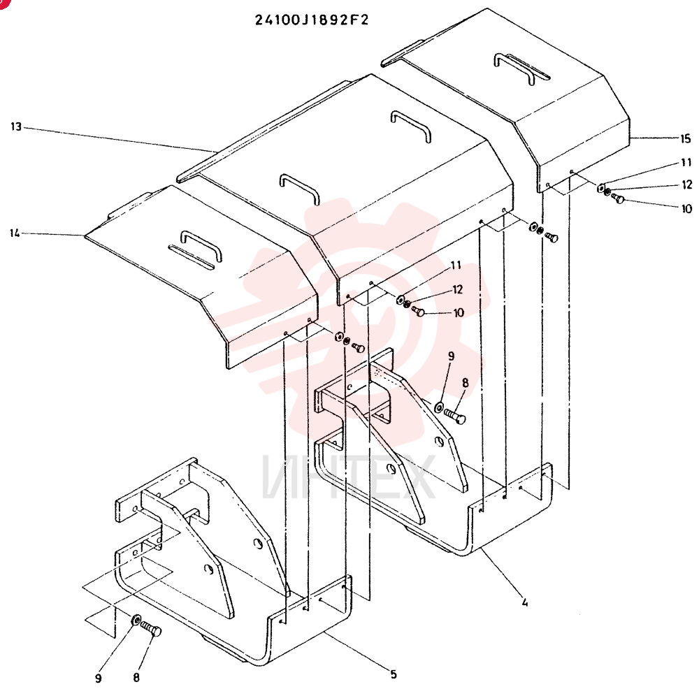 COVER ASSY, CONSISTS OF REF 4 TO 15