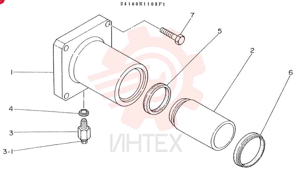 CYLINDER ASSY, CONSISTS OF REF 1 TO 7