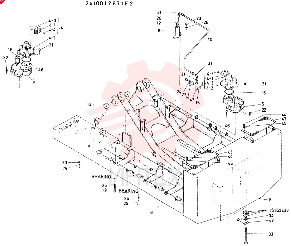 FRAME ASSY, UPP INCL. REF. 4 TO 47