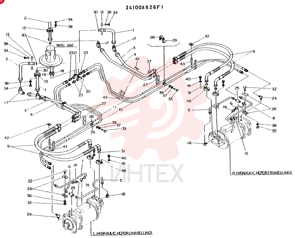 HYDR LINES ASSY, LOW, CONSISTS OF ITEM 1 TO 48