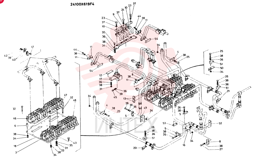 HYDR LINES/ UPP CONSISTS OF REF. 3 TO 54