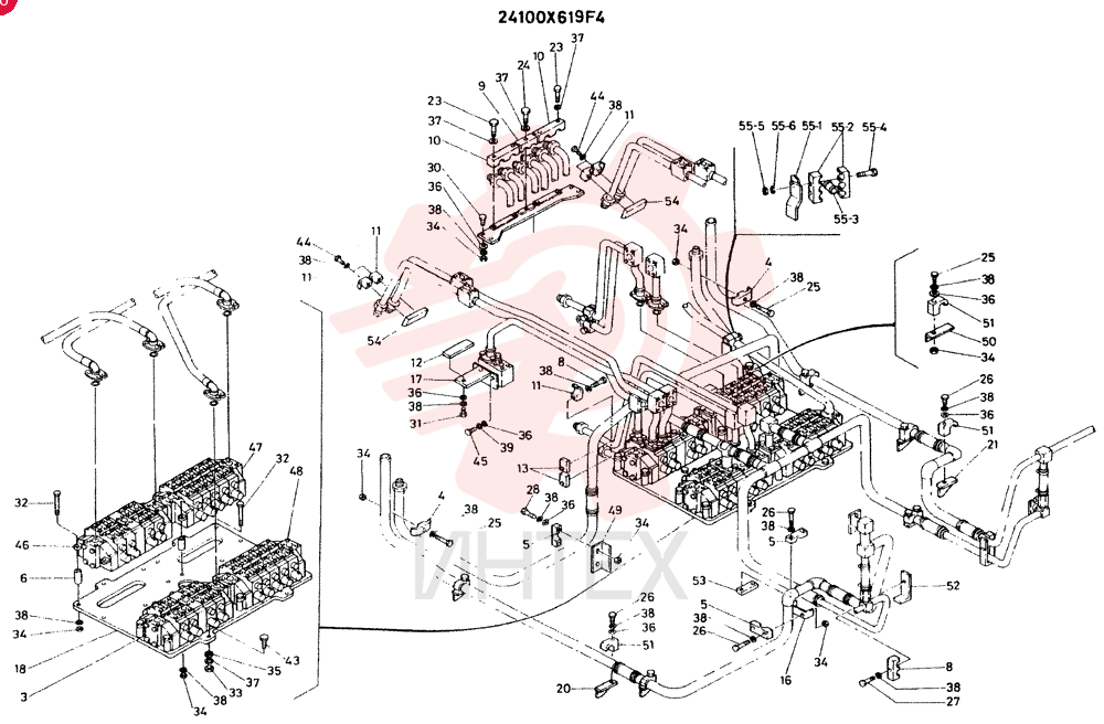 HYDR LINES UPP INCL. REF. 3 TO 55