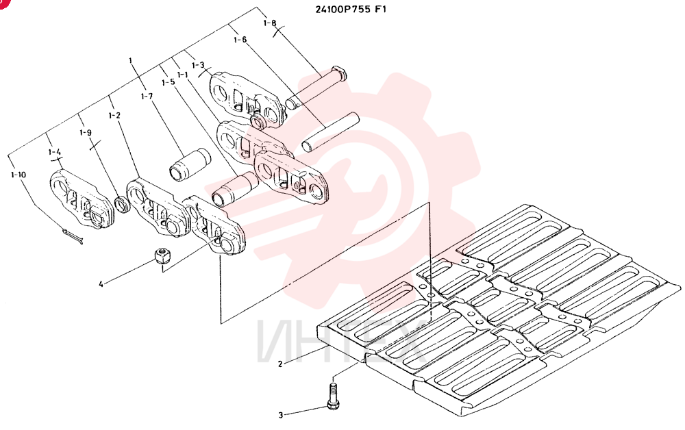 INSTAL, CRAWLER TRACK, CONSISTS OF ITEM, Serial Range: 1-4