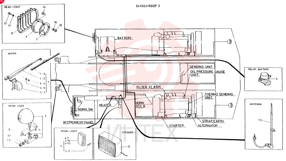 INSTAL, ELEC WIRE INCL. REF. 1 TO 17