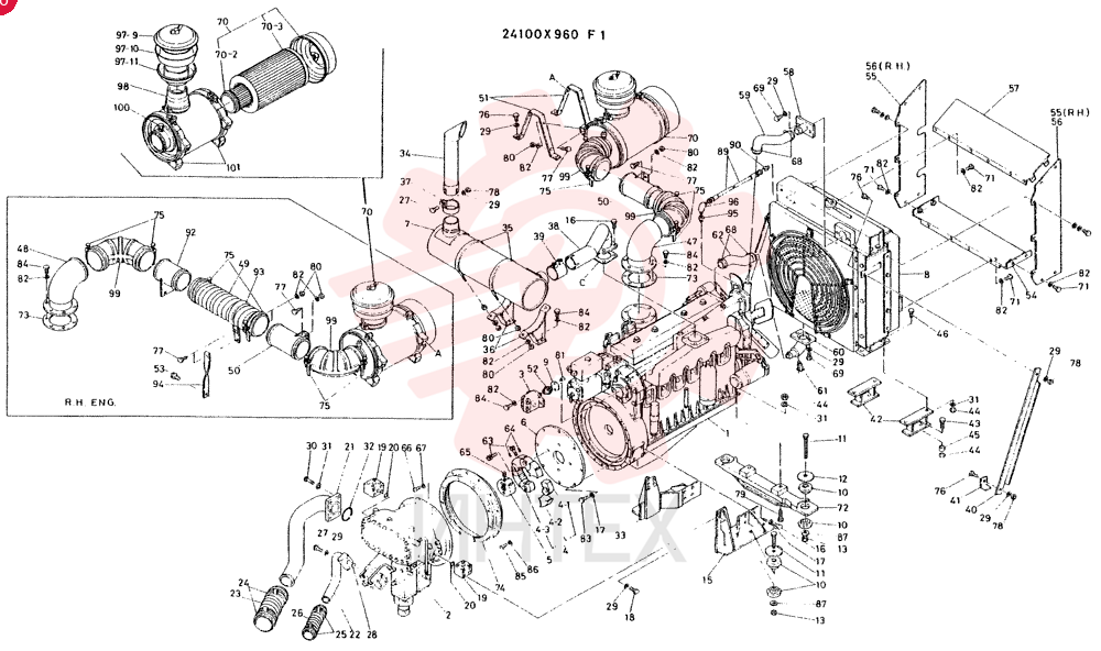 INSTAL, POWER-PLANT CONSISTS OF REF. 1 TO 101 24100X960F1