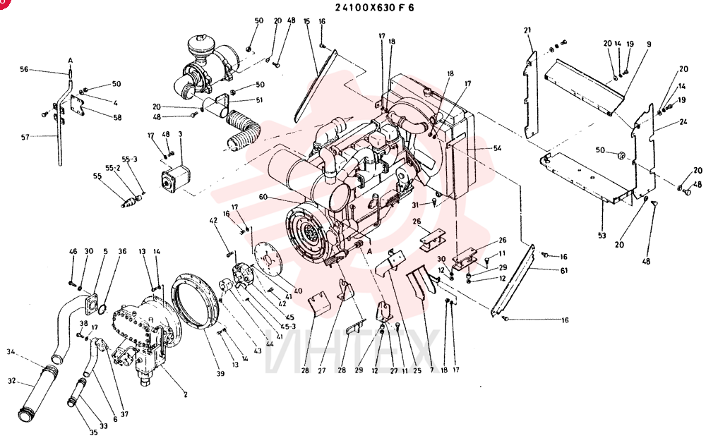 INSTAL, POWER-PLANT CONSISTS OF REF. 2 TO 61 24100X630F6