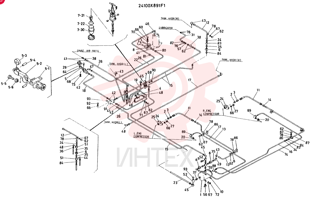 INSTAL,UPP AIR LINES CONSISTS OF REF. 1 TO 93 24100X891F1
