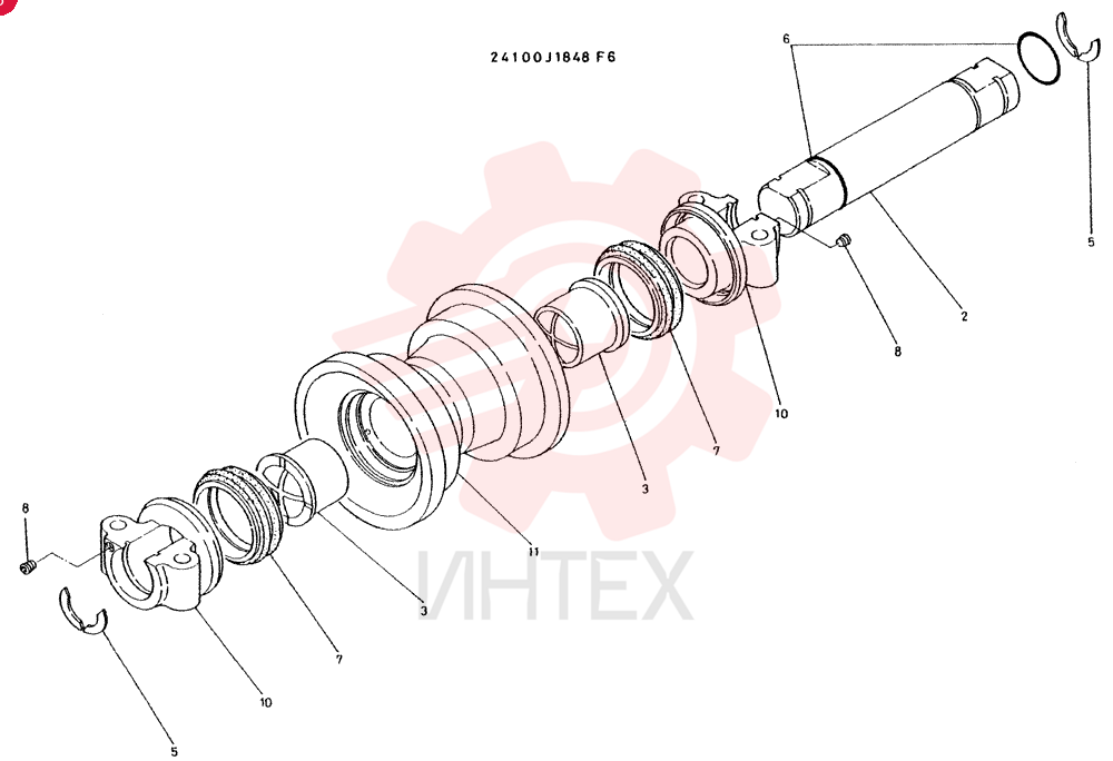 ROLLER  ASSY, CONSISTS OF REF 2 TO 11