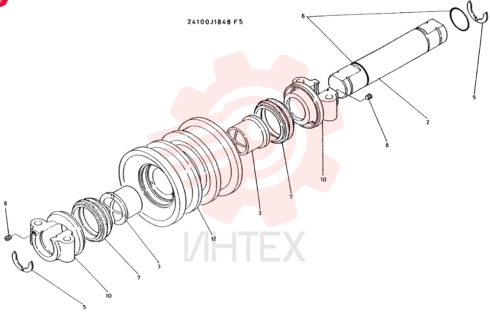 ROLLER ASSY,CONSISTS OF REF 2 TO 12