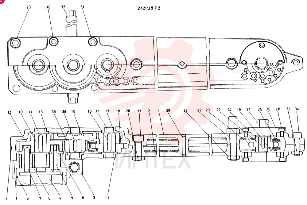 Схема (K935) - EXCAVATOR BTW L70106 - L70166, LU0067 (1/76-12/03) 2421U8F2