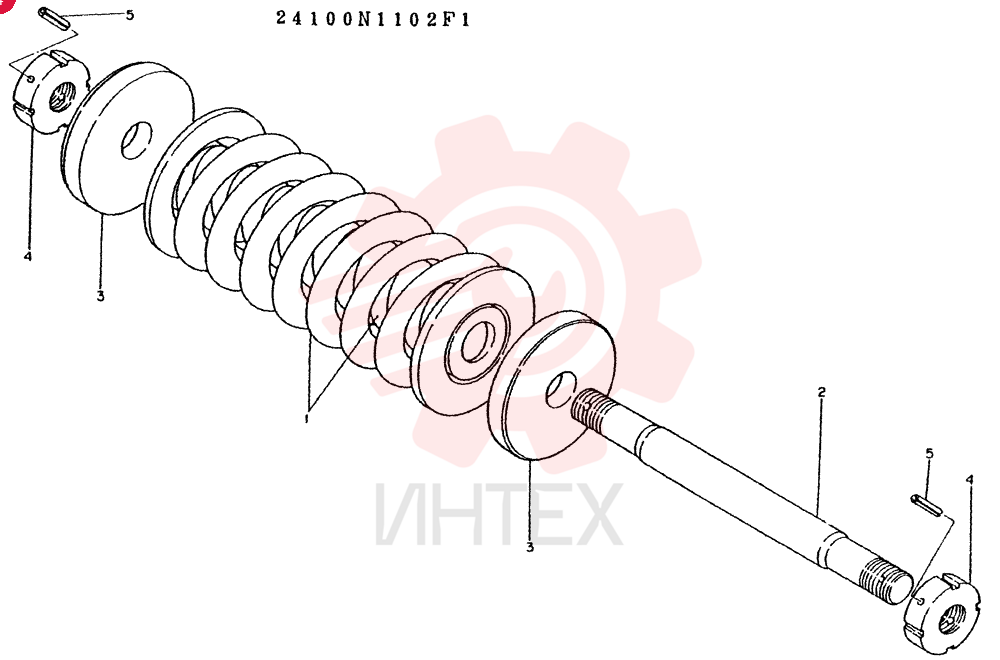 SPRING ASSY. TRACK, CONSISTS OF REF 1 TO 5