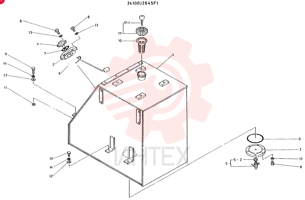 TANK ASSY, FUEL CONSISTS OF REF. 1 TO 17
