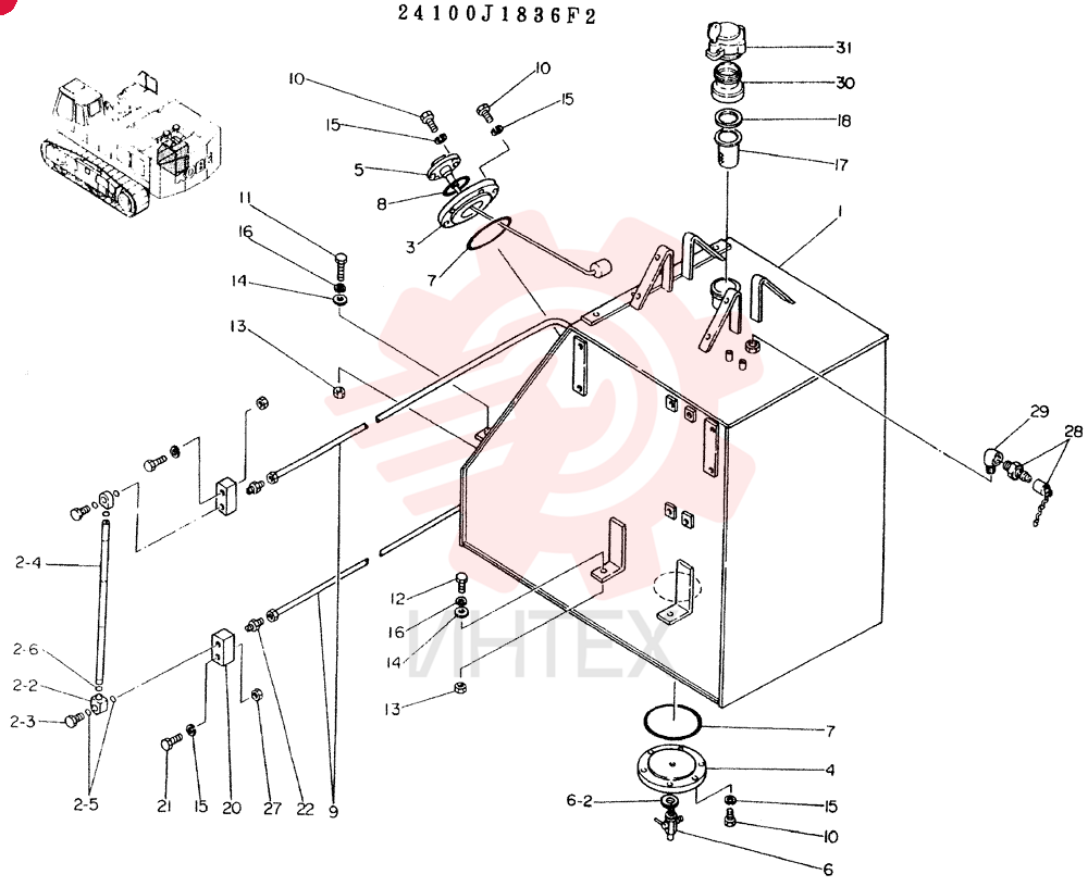 TANK ASSY, FUEL CONSISTS OF REF. 1 TO 31